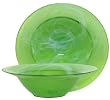 Colorful Recycled Art Glass Large Lime Green Saturn Bowl 14"D, 4"H