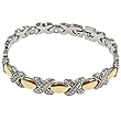 Stainless Steel Bracelet, Two tone - Length: 8.5"/Width: 8mm