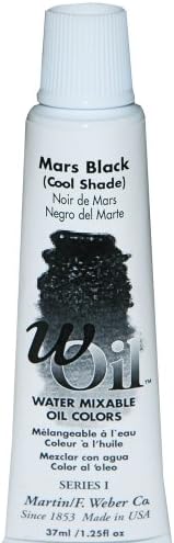 wOil 37ml Water Mixable Oil Color, Mars Black, Cool