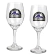Colorado Rockies 2pc Wine Glass Set - Primary Logo MLB Baseball