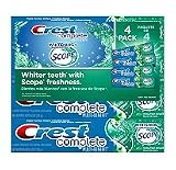 Crest Fluoride Activity Toothpaste, Extra Whitening, Clean Mint, 4 x 8.0 oz Tubes