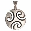 BICO AUSTRALIA JEWELRY (E300) - THREEWAVES - REPRESENTS WIND, WATER & SOUND - Comes with a Generic 18 inch (to 20in) Adjustable 4mm Black Rubber Necklace.