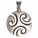 BICO AUSTRALIA JEWELRY (E300) - THREEWAVES - REPRESENTS WIND, WATER & SOUND - Comes with a Generic 18 inch (to 20in) Adjustable 4mm Black Rubber Necklace.