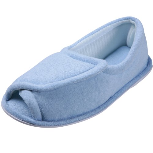 Women's Clinic Comfort Terry Cloth Slippers - Light Blue - Large - Medium Width