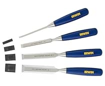 Irwin Marples M444/S4 4-Piece Blue Chip Bevel Edge Woodworking Chisel Set