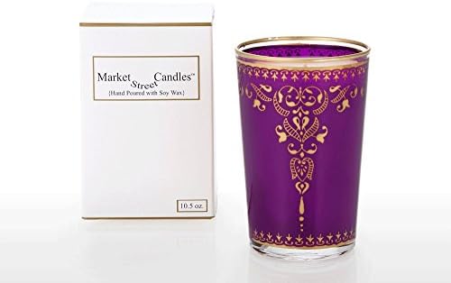 Purple Moroccan Patio Soy Wax Candle, Citronella, By Market Street Candles