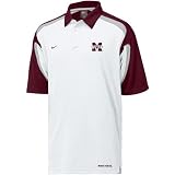 Nike Mississippi State Bulldogs White Endline Coaches Polo