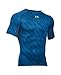 Under Armour Men's HeatGear Armour Printed Short Sleeve Compression Shirt, Squadron (438)/Fuel Green, Large
