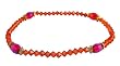 Anklet - A95 - Swarovski TM Crystal and Fire Polished Faceted Glass Beads - Stretch ~ Indian Red (Dark Orangey Red)