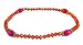 Anklet - A95 - Swarovski TM Crystal and Fire Polished Faceted Glass Beads - Stretch ~ Indian Red (Dark Orangey Red)