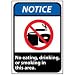 Notice Sign 14x10 Vinyl - No Eating, Drinking Or Smoking