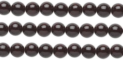 Round Riverstone Beads Garnet 12mm 16 Inch Strand