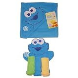 Sesame Street Cookie Monster Hooded Towel/ Wash Mitt/ Washcloths Set
