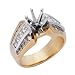 14k Two-Tone Princess Diamond Semi-Mount Engagement Ring - Size 7.0