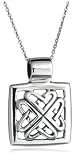 Sterling Silver Celtic Design Square Pendant, 18