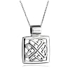 Sterling Silver Celtic Design Square Pendant, 18"