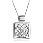 Sterling Silver Celtic Design Square Pendant, 18"