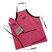 Grasslands Road Backyard BBQ Mrs. "Queen of the Grill" Pink Apron with "Hotter than Hot" Oven Mitt, 2 Piece Set