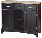 Hutch-Style Buffet- Black/ Natural
