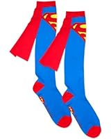 Superman Knee High Cape Sock, Blue and Red - One Size