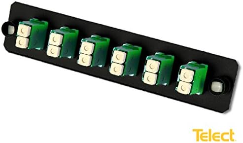 TELECT LCX Fiber Optic Patch Plate 12 Termination LC/APC - Black (055-0000-5090-BLK)