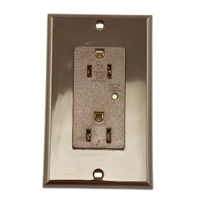 Leviton 5280 15-Amp 125-Volt Decora Plus Duplex Receptacle, Self Grounding, Brown