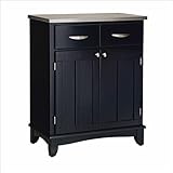 IMAGE OF Home Styles Furniture Black Wood Buffet with Stainless Steel Top