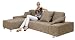 Ecksofa Milano Longchair links /2-sitzer rechts, kubische Form, Strukturstoff sand