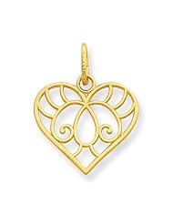 14k Yellow Gold Heart Charm