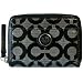 Coach Signature Alex Coated Medium Zip Around Wallet Black Ivory