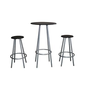 Ethos Trio Tall Black Tripod Bar Table with 2 Bar Stools