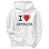 I love Georgia Usa States Mens Hoodie (White, Sizes X-Small - XXX-Large)