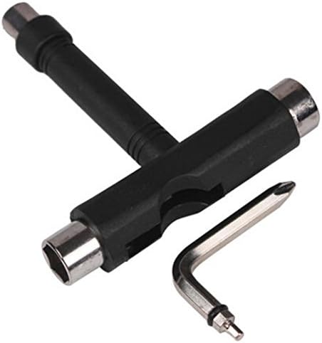 Akaigu Skateboard Wrench T TOOL Skateboard Spanner Black Skate T TOOL Wrench Longboard Metal All In One Tool