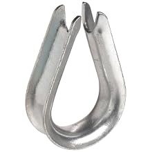 Campbell 765-G Heavy Wire Rope Thimble for 1/4" Rope Diameter, Hot Rolled, Mild Steel, Galvanized