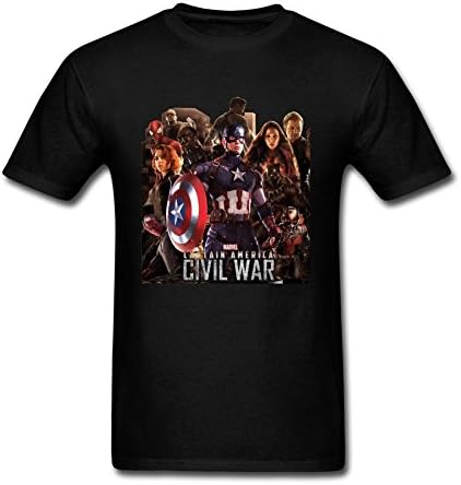 ZHSM Civil War Captain America Men T Shirts Black XL