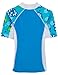 Tuga Girls Seaside S/S Rash Guard (UPF 50+), Aquamarine, 6/7 yrs