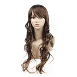 New Womens Long Fashion Full Curly Hair, Wig for Women Long , 3 Colors to Choose (Light Brown)