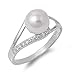 SILVERCLOSEOUT Sterling Silver Simulated Pearl Cz Ring - Size 8