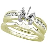 14K Two Tone Gold Diamond Semi Mount Engagement Ring