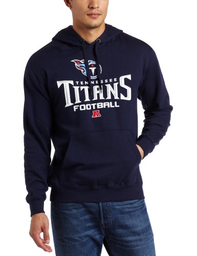 NFL Men's Tennessee Titans Critical Victory V Long Sleeve Hooded Fleece Pullover (Athletic Navy, Large)