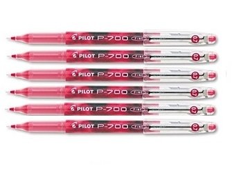 Pilot Precise P-700 Gel Ink Rolling Ball Pens, Fine Point, Red Ink, 6 Pens