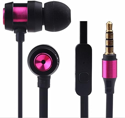 Weijin Earbuds Metal Audiophile Level In-ear Headphones Earphones for Music Running Travel Carrying Case with Inline Control and Microphone (Rose)