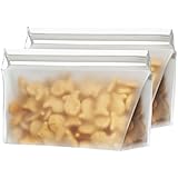 BlueAvocado Re-Zip Seal Reusable 1-Cup Snack and Lunch Bag, Pack of 2