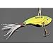 SAGUARO 4pcs 55mm VIB Metal Spoon Fishing Hard Lure Bass Blade Crank Bait Treble Hooks Spinners Sequins Paillette with Pin Feather Vibration Fishing Tackle Tools