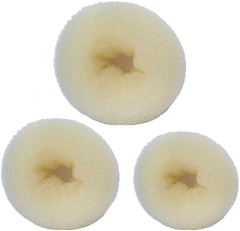 CUPSTRIP 3 Pieces Hair Chignon Donut Bun Maker (1 Large,1 Medium,1 Small) (Beige)