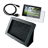 Black Leather Case Clear Screen protector MINI HDMI Cable 3 feet for ASUS Eee Pad Transformer TF101-A1 101-Inch Tablet on sale