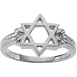 14K White Gold Star of David Ring