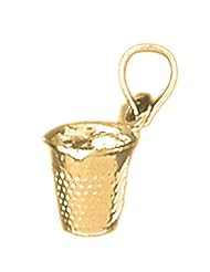 Gold-Plated 925 Sterling Silver 3-D Thimble Pendant