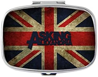 Asking Alexandria Logo Custom Unique Silver Square Pill Box Medicine Tablet Organizer or Coin Purse