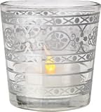 41n%2BTCr3e4L. SL160  Clear Glass Candle Holder (mehndi silver accents)
